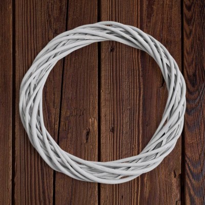 Венок для декора из лозы 25 см (1 шт), серый