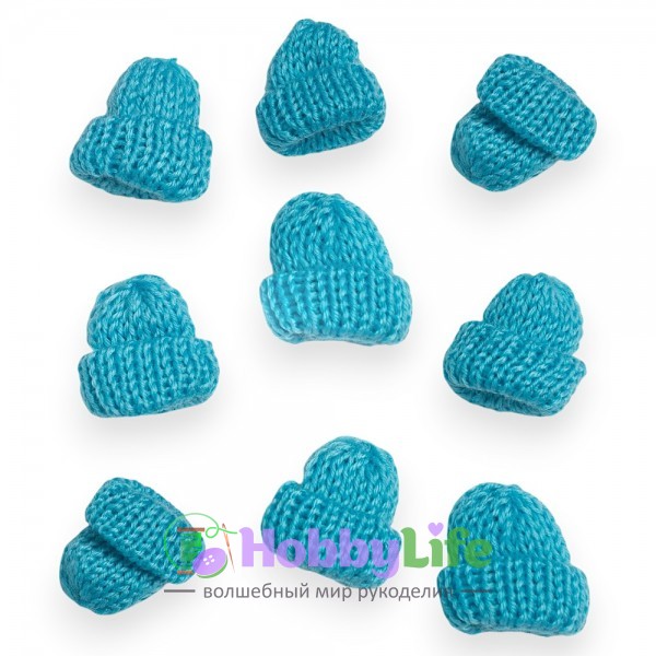 Фурнитура "Шапочка" 3,5*3,5 см (1 шт), бирюзовый