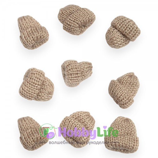 Фурнитура "Шапочка" 3,5*3,5 см (1 шт), светло-коричневый