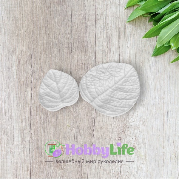 Молд лист фиалки, набор 4*4 см и 3*3 см (арт.0722)